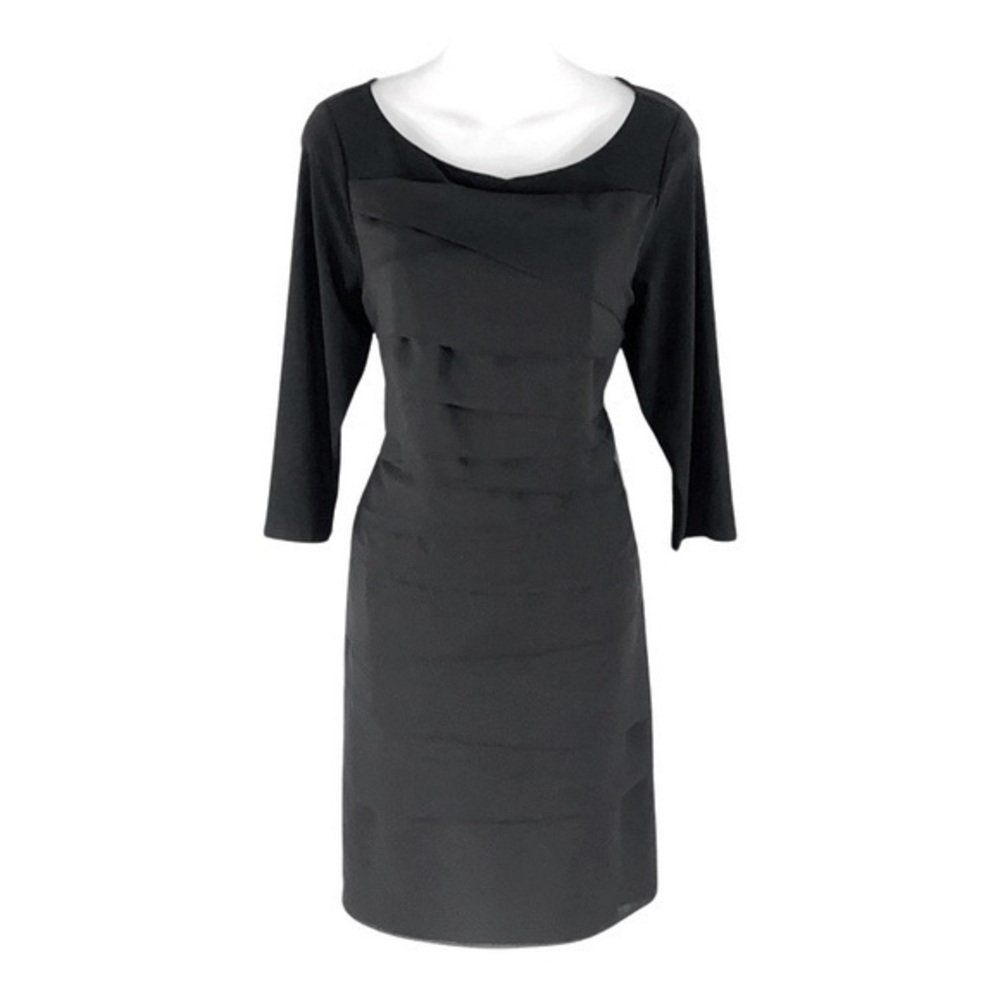 WHBM black tiered 3/4 sleeves dress